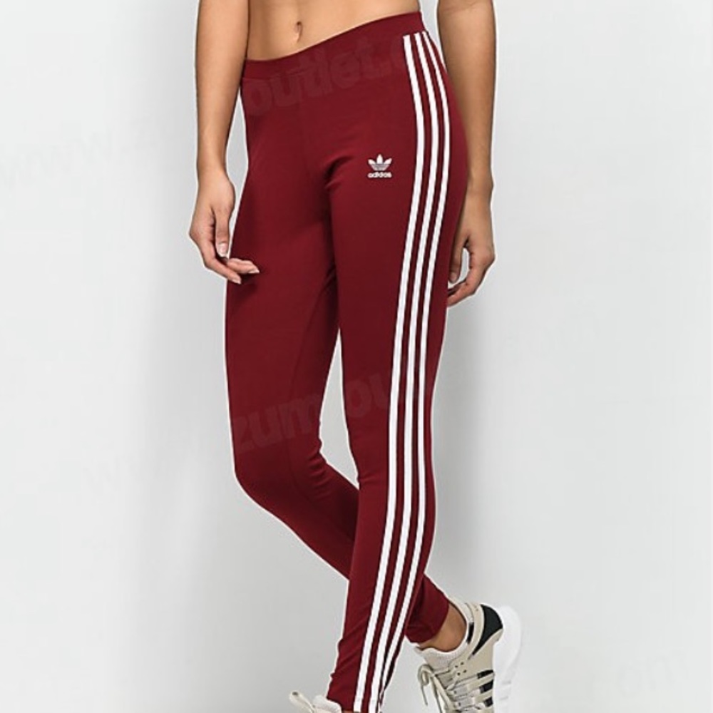 Maroon Adidas Leggings